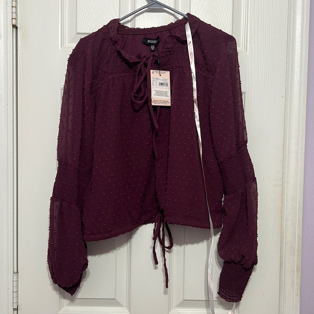 NWT MissGuided Top w/Cut Out Purple Sz 6